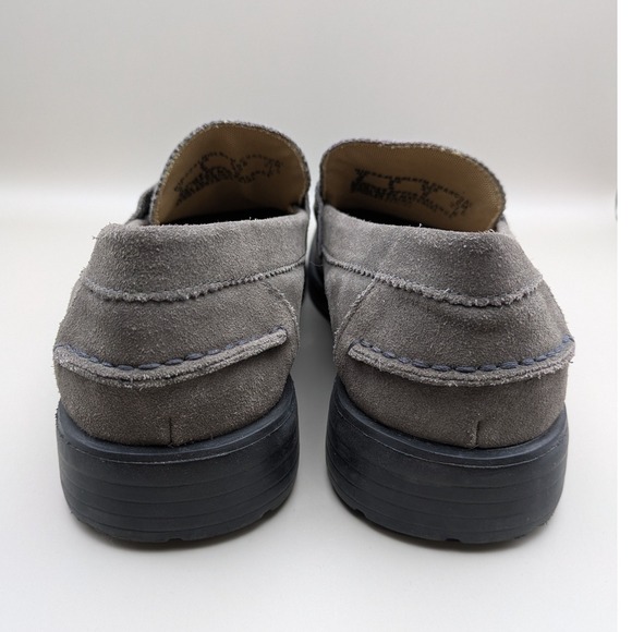 Hush Puppies Mens Grey Charcoal Suede Slide On Penny Loafer Size 9 - Picture 4 of 8